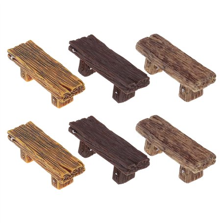 The Lord of the Tools 6pcs Miniature Résine Bancs Fée Jardin Bonsaï Ornements Parc Rue Siège Maison de Poupée Décoration Accesso