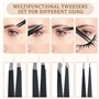 7 Pièces Pince à Epiler Professionnelle, Acier Inoxydable Pince à Épiler, Kit Sourcils pour Enlèvement Des Points Noirs,Sourcils