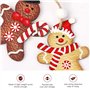 12Pcs Décoration Sapin Noël Pendentif en Bois Motif Bonhomme Pain d’épice Suspension Ornement à Suspendre pour Arbre Noël Chambr