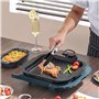 SULOLI 2pcs Pince de Cuisine Pince Alimentaire en Acier Inoxydable Noir-27cm+21cm
