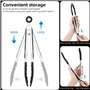 SULOLI 2pcs Pince de Cuisine Pince Alimentaire en Acier Inoxydable Noir-27cm+21cm