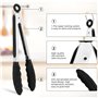 SULOLI 2pcs Pince de Cuisine Pince Alimentaire en Acier Inoxydable Noir-27cm+21cm