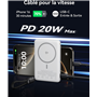 Powerbank sans fil Magnétique MagSafe MagPro Slim 5000mAh 1 port USB C 15W Qi Stand + Câble attaché Noir Iniu