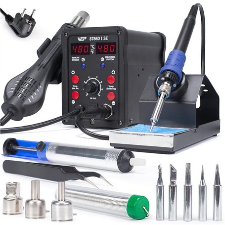 WEP 8786D-I SE Kit station de soudage à air chaud 2-en-1 pour réparation