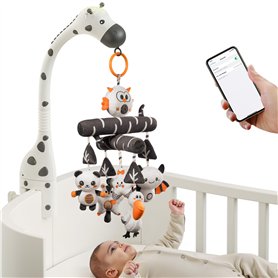 TUMAMA Jouet mobile pour lit bébé 0-3-6-9 mois, jouet pour lit bébé à contraste élevé avec veilleuse projecteur, musique, bruit  TUMAMA Jouet mobile pour lit bébé 0-3-6-9 mois