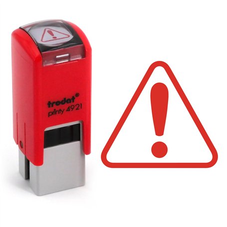 Tampon attention | 11mm | Cachet encreur symbole alerte | warning ink stamp