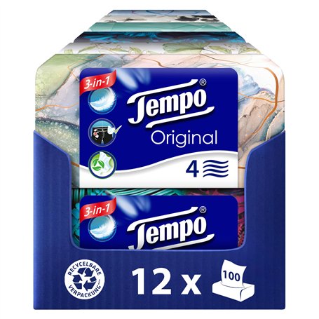 Tempo Mouchoirs originaux Duo-Box – Lot d'économies – 12 boîtes