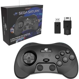 Retro-Bit SEGA Saturn 2.4GHz Pro Manette sans fil Nintendo Switch - Receveurs Saturn & USB inclus - Edition Noire