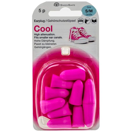 Swedsafe Cool Bouchons d'oreilles Femmes 33dB - Festival Concert - Protection Auditive - Rose