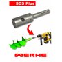 WERHE Erdbohrer 100 mm avec SDS Plus enregistrant des forets de foret robustes