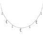 Turmalina by martina Tourmaline - Collier lune et étoiles en argent sterling 925 - Collier ras du cou avec pendentif en zircon c