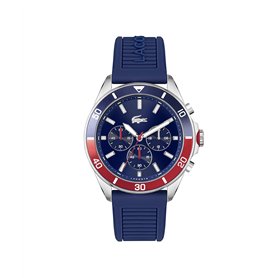 Lacoste Montre Chronographe à Quartz pour Homme Collection TIEBREAKER avec Bracelet en Silicone Bleu - 2011154 Lacoste Montre Chronographe à Quartz pour Homme Collection TIEBREAKER avec Bracelet en Silicone Bleu - 2011154