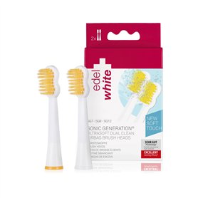 edel+white Dual Clean Ultrasoft Lot de 2 têtes de brosse à dents Airbag pour brosse à dents électrique