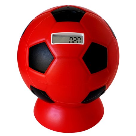 Tirelire des fans en forme de ballon rouge noir Milan avec compteur de monnaie numérique (17