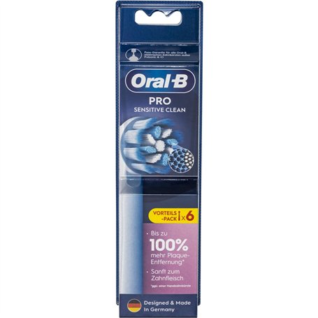 Oral-B Pro Sensitive Clean Lot de 6 brosses à dents électriques pour brosse à dents électrique - Nettoyage doux des dents - Poil