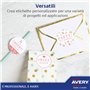 Avery Italia L4736REV-30P Étiquettes adhésives papier blanc adhésif amovible sans résidu, 25+5 feuilles supplémentaires, rectang