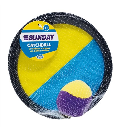 ODS - Sunday Catchball Raquettes 2 Raquettes à Déchirure et Boule Douce