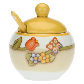 THUN - Sucrier en porcelaine avec cuillère à café Country