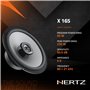 Hertz X 165 – Paire de Haut-parleurs coaxiaux 2 Voies 165 mm, 110W Peak, cône polypropylène et Tweeter PEI