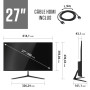 Moniteur Atlantis 27 pouces, écran 27" IPS 75Hz, Full HD 1920x1080, VGA HDMI DP, MULTIMEDIAL, FreeSync, Sortie audio/casque, Til