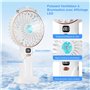 Ventilateur Portable - 4000mAh Mini Ventilateur Bureau Brumisateur,5 Vitesses,Fan Rechargeable USB avec Base,Affichage LED,Usage