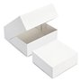 FaisTonGateau Lot de 50 boîtes à gâteau carrées 22 x 22 x 8 cm Blanc