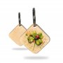 Rienco - Porte-clés trèfle à quatre feuilles avec coccinelle porte-bonheur - Pendentif en bois d'érable artisanal - Cadeau porte