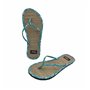 Élégantes Chaussons femme été modèle Caraïbes fond bambou tongs anti-transpiration frais Flip Flops en paille semelle en caoutch