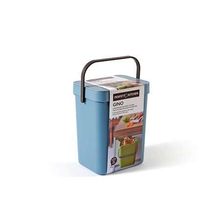 Poubelle pour les déchets organiques à suspendre - collection Gino - 5 L - Bleu pétrole