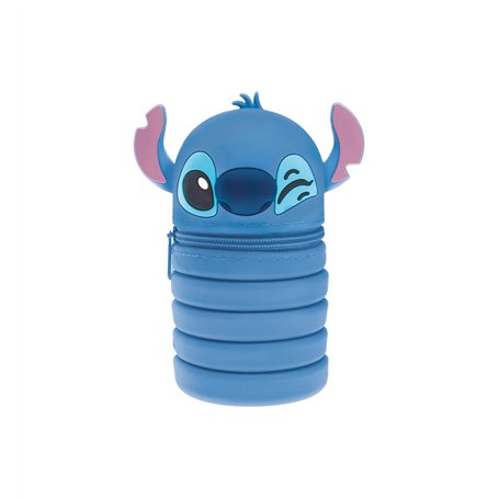 Seven Lilo & Stitch - Trousse Extensible en Silicone 2 en 1 - Stitch - Bleu - Trousse pour l'école - Porte-Stylo de Table