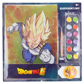 DIAMANTINY - Dragon Ball, Battle Vegeta - Kit de création de mosaïque avec pierres précieuses 3D, 1 cadre DIAMANTINY - Dragon Ball