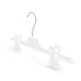 Kiroplast Lot de 10 cintres blancs pour pantalon pince béquilles gain de place cintres en plastique pinces clips jupes cintres j