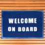 GATE14® Paillasson Bateau Thème Nautique Tapis en PVC Bleu et Blanc 60 x 40 cm