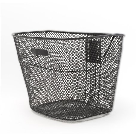 IPEA Panier de Vélo Avant en Maille Métallique Noire - 21 x 24 cm - Panier Porte-Bagages pour Vélo Classique et VTT - Léger
