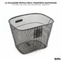IPEA Panier de Vélo Avant en Maille Métallique Noire - 21 x 24 cm - Panier Porte-Bagages pour Vélo Classique et VTT - Léger, Rob