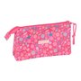 Trousse Fourre-Tout Triple Safta Feeling Rose 22 x 12 x 3 cm