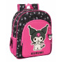 Cartable Kuromi Noir Fuchsia 32 x 38 x 12 cm