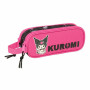 Trousse Fourre-Tout Double Kuromi Noir Fuchsia 21 x 8 x 6 cm