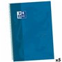Cahier à Spirale Oxford TOUCH EUROPEANBOOK Bleu A4+ 80 Volets (5 Unités)