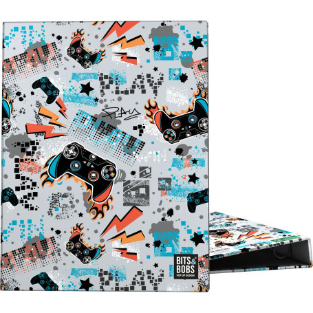 Grafoplás | Classeur à anneaux A5 | 4 anneaux ronds 20 mm | Plastifié Gloss | Design Bits&Bobs Pop Up Design