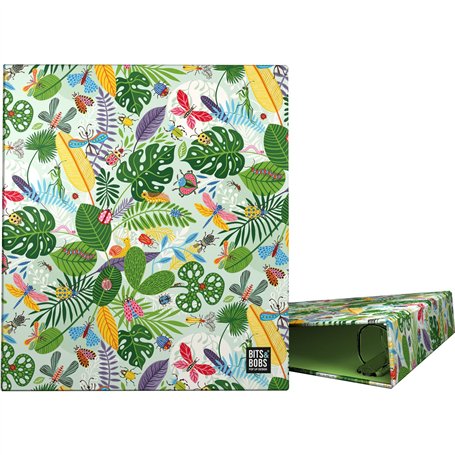 Grafoplás | Classeur à anneaux A4 | 4 anneaux mixtes 40 mm | Collection Bits&Bobs Pop Up Desing | Bugs | Doux au toucher | Certi