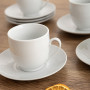 Tasse avec sous-tasse Quid New Renova Blanc Céramique 200 ml (6 Unités)