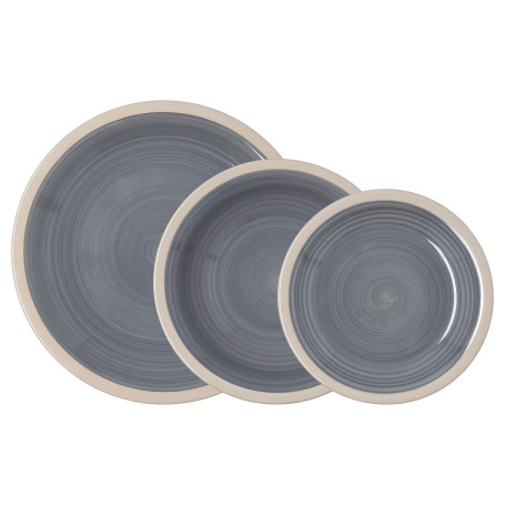 Assiettes Quid Baltic Gris Céramique 18 Pièces