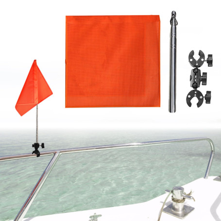Drapeau de sécurité de bateau avec poteau réglable de 78"