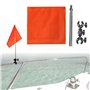 Drapeau de sécurité de bateau avec poteau réglable de 78"