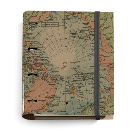 Miquelrius - Classeur recyclé avec 4 anneaux + recharge de 100 feuilles recyclées A4 quadrillées