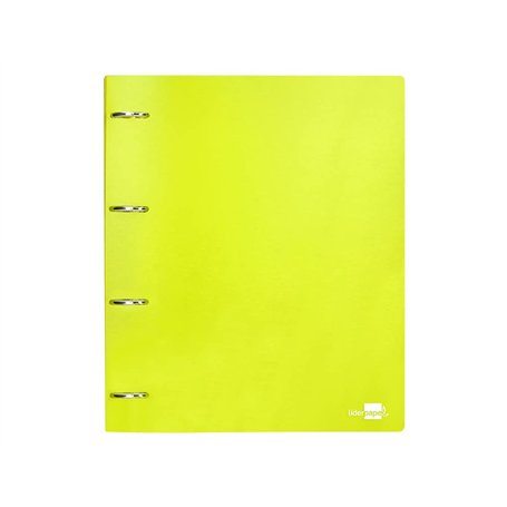 LIDERPAPEL 4 anneaux myxtes 40 mm POLYPRYLÈNE DIN A4 JAUNE FLUOR OPAQUE