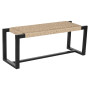 Banquette Home ESPRIT Noir Fibre synthétique Fibre bois de teck 120 x 40 x 45 cm