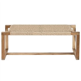 Banquette Home ESPRIT Marron Fibre synthétique Fibre bois de teck 120 x 40 x 45 cm