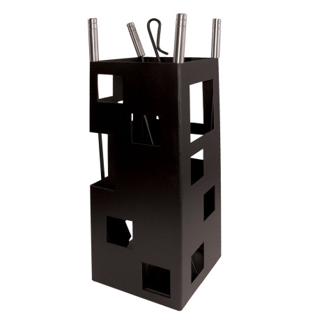 Imex El Zorro 10098 Serviteur de cheminée inox avec accessoires Noir 50 x 20 x 20 cm